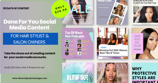 Hair Salon Stylist & Owners 30 Days of Social Media Content Pack